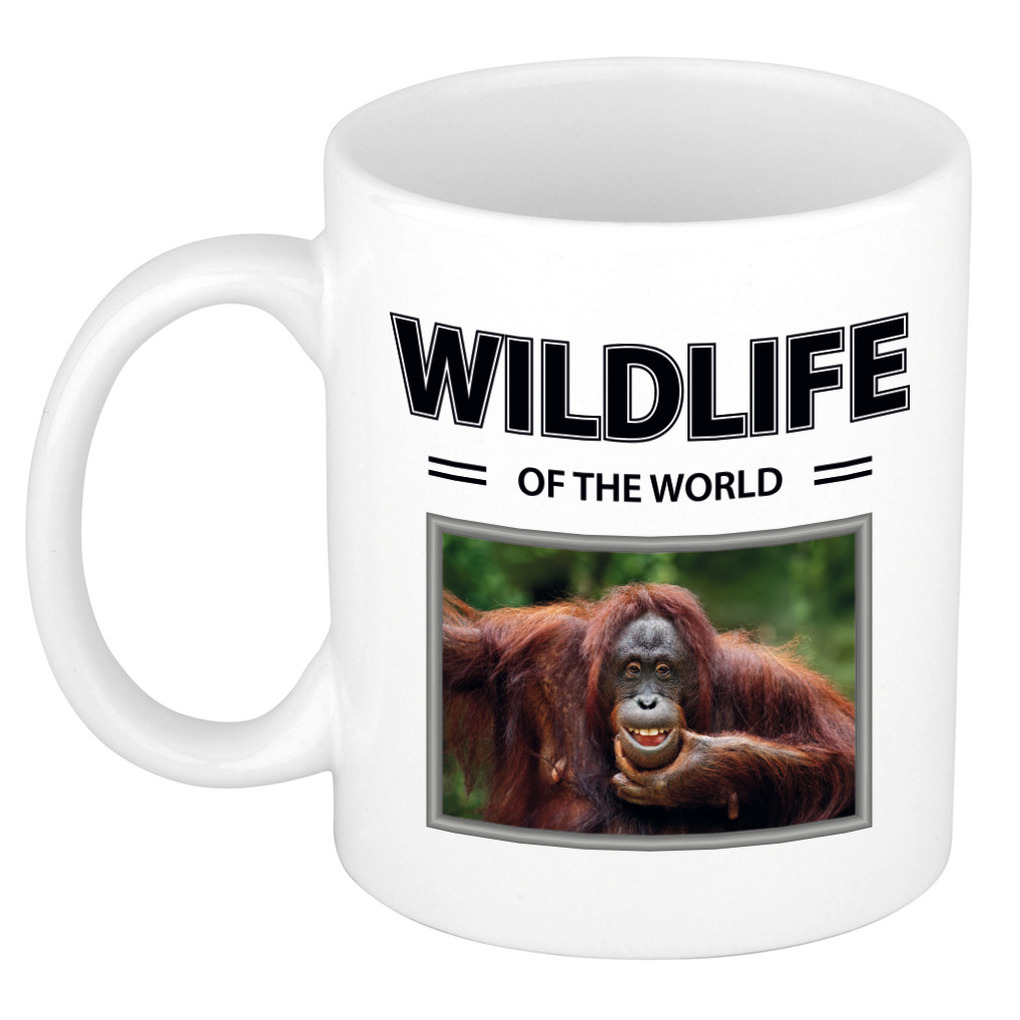 Orang oetan Aap mok met dieren foto wildlife of the world -