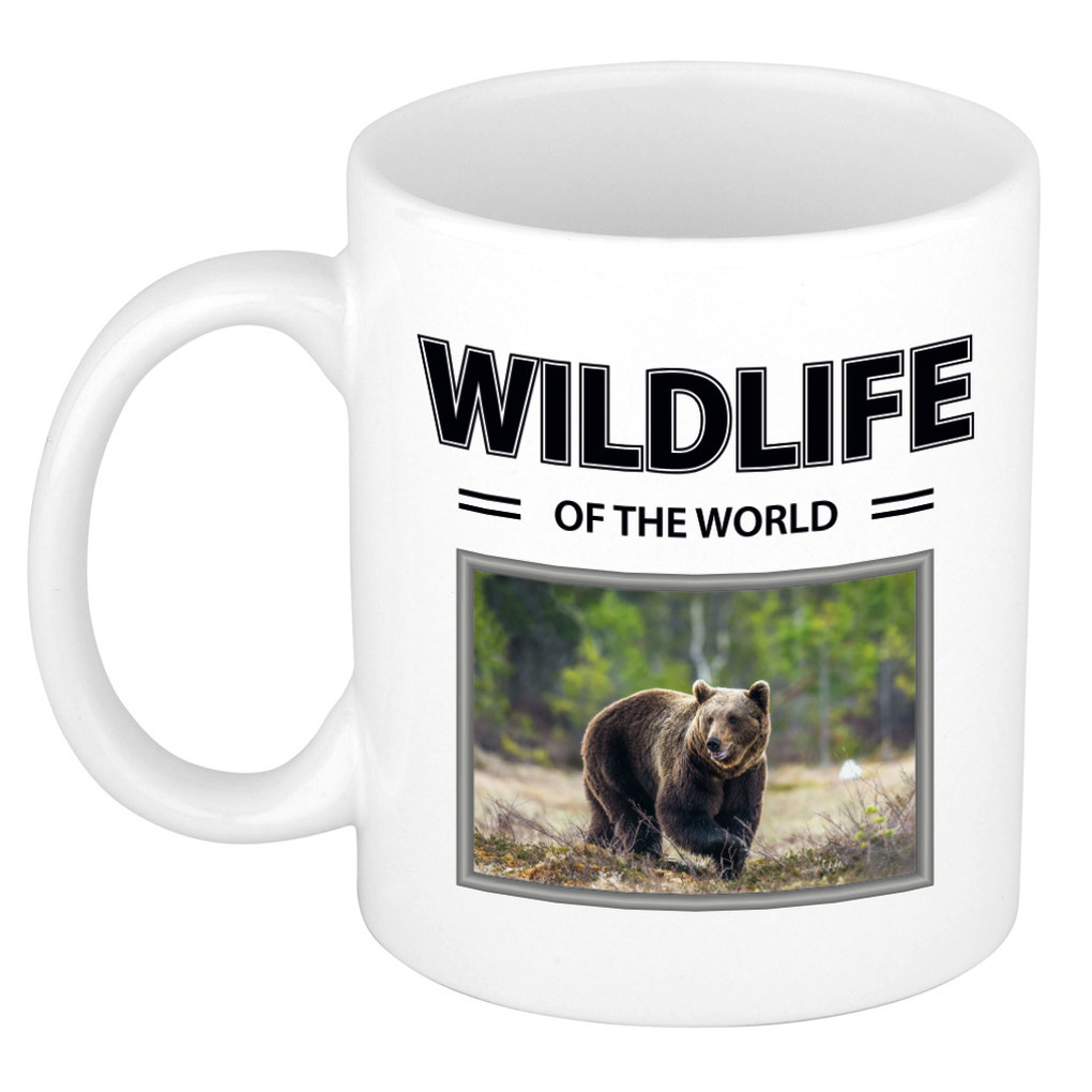 Beer mok met dieren foto wildlife of the world -