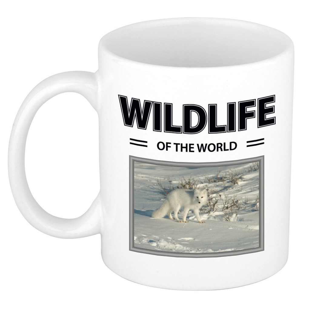 Sneeuwvos mok met dieren foto wildlife of the world -