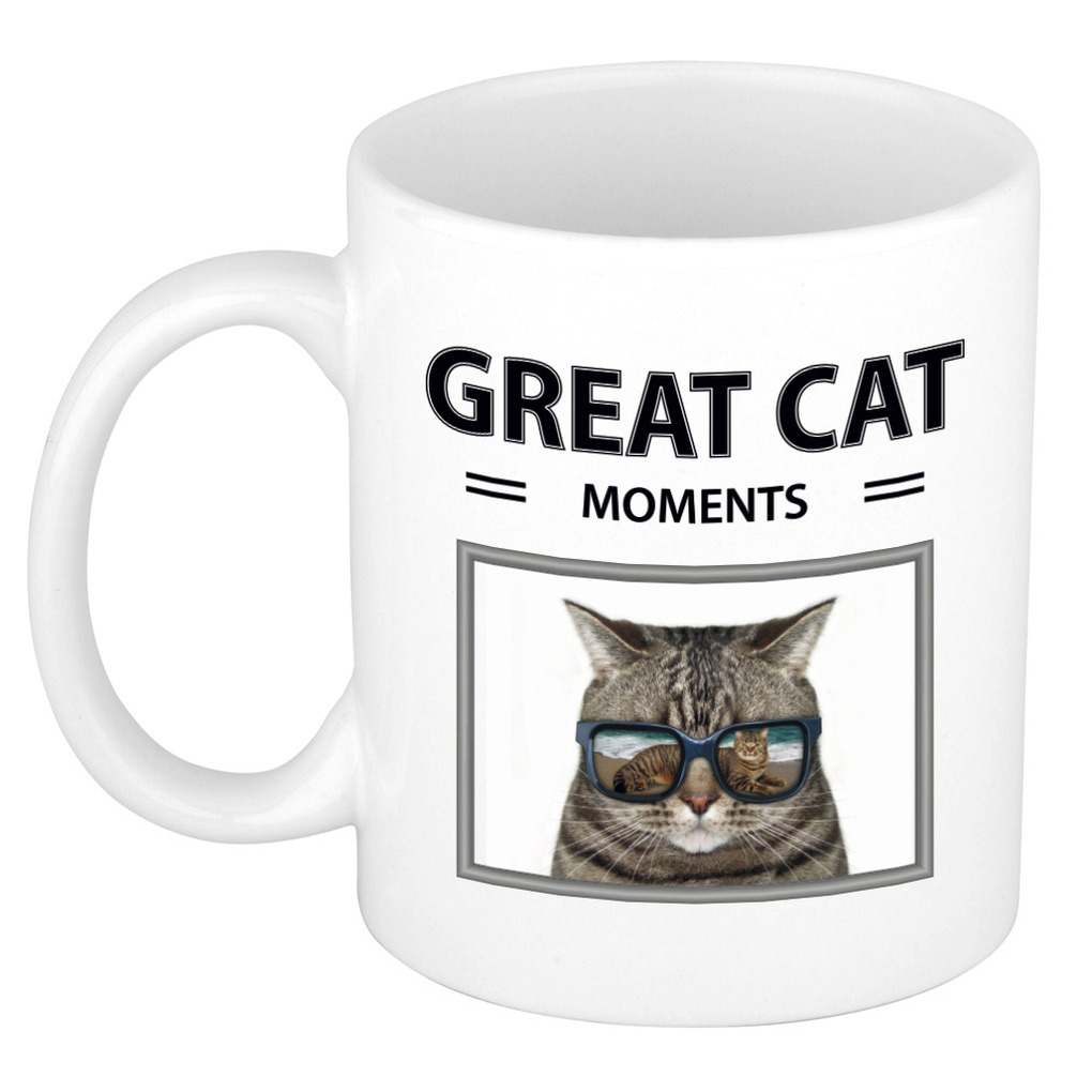 Grijze katten mok met dieren foto great cat moments -
