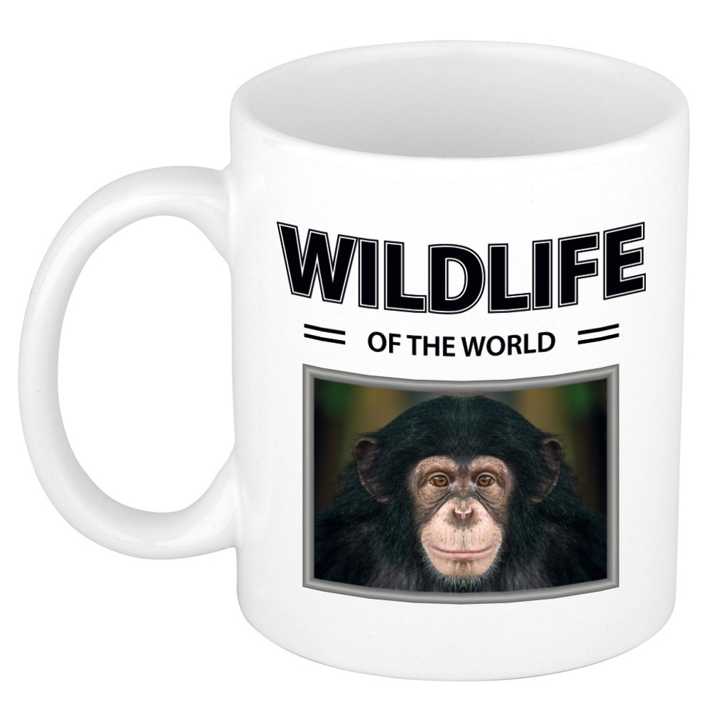 Aap / Chimpansee mok met dieren foto wildlife of the world -
