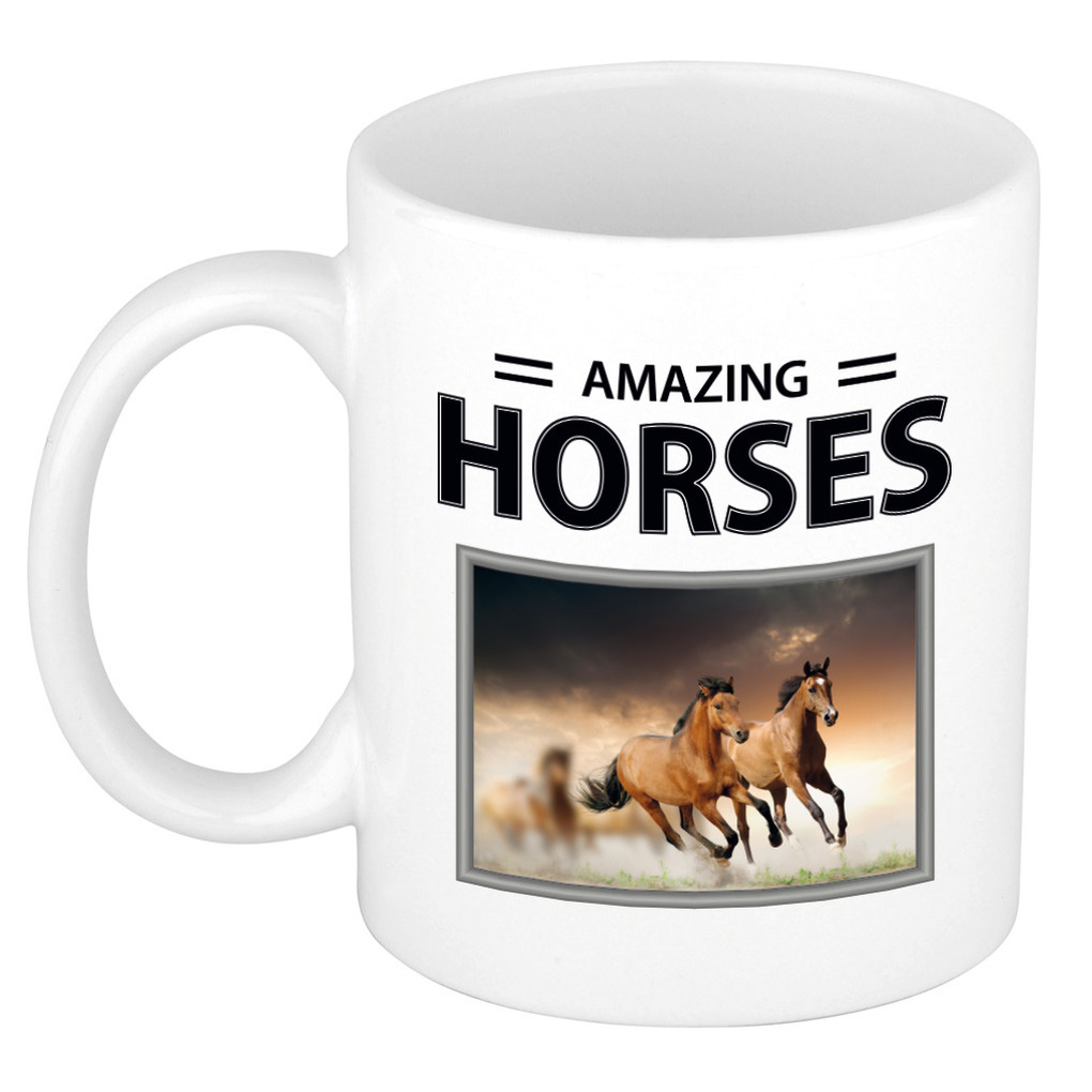 Bruine paarden mok met dieren foto amazing horses -