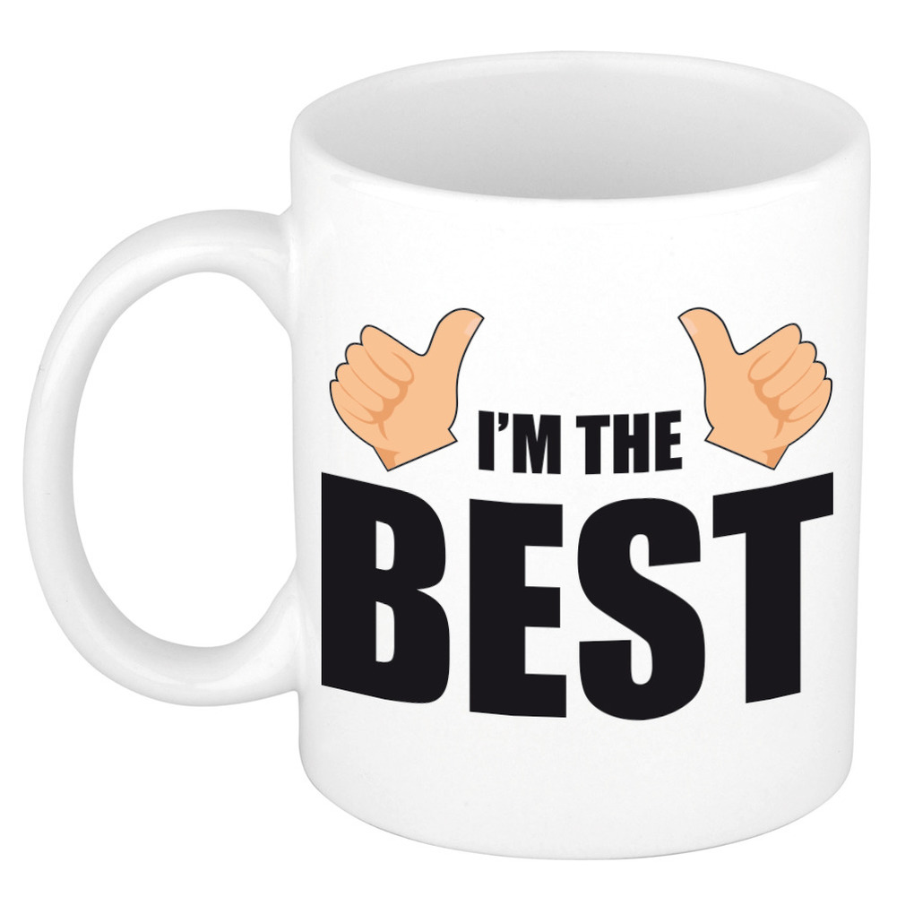 Im the best kado mok / beker wit en zwart - cadeau mok -