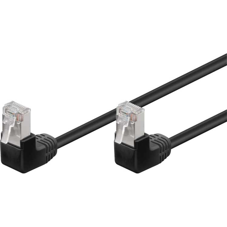 goobay Patchkabel Cat 5e 2x90° F/UTP 3m kabel