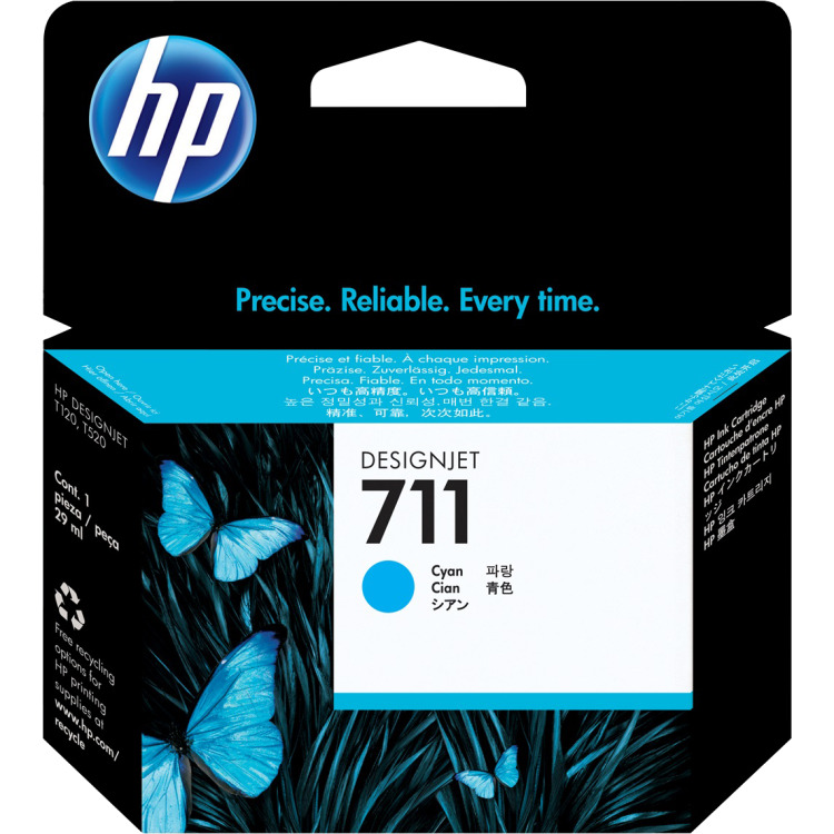 HP 711 Inktcartridge inkt CZ130A, Cyaan