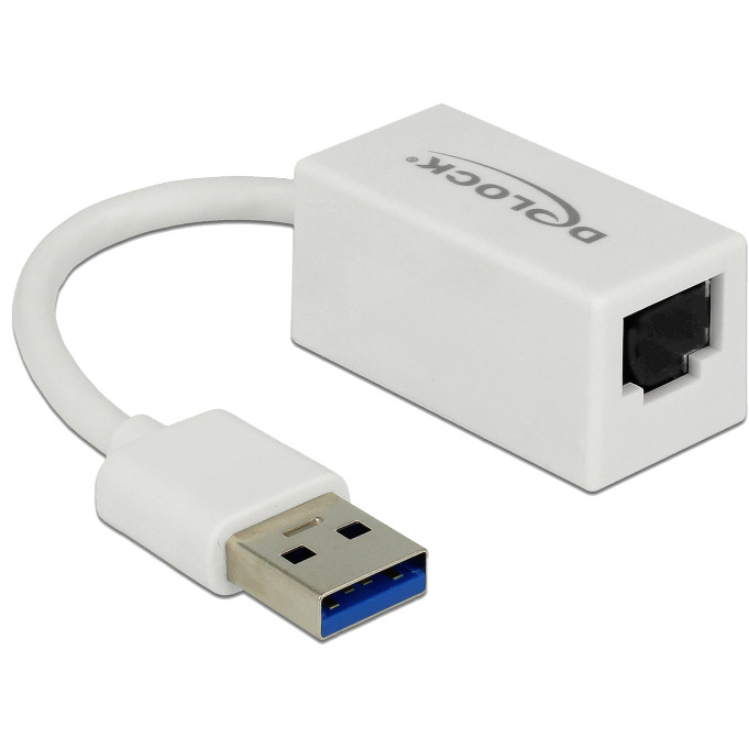 DeLOCK SuperSpeed USB-A (USB 3.1 Gen 1) male > Gigabit LAN 10/100/1000 Mbps compact adapter 0,127 meter