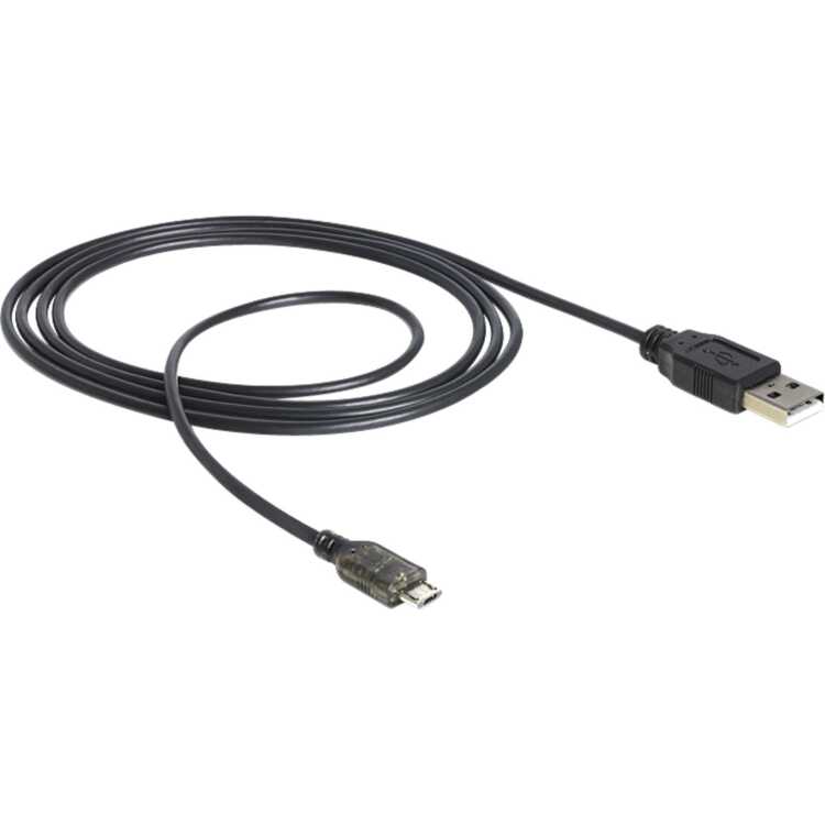 DeLOCK USB-A > Micro-USB-B met LED kabel 1,5 meter