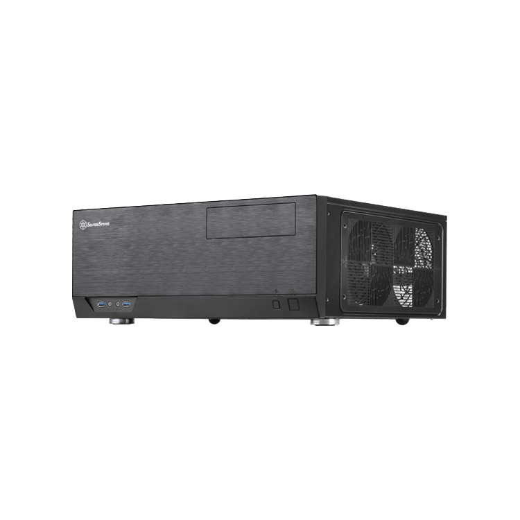 SilverStone SST-GD09B htpc behuizing 2x USB-A 3.2 (5 Gbit/s), 2x Audio