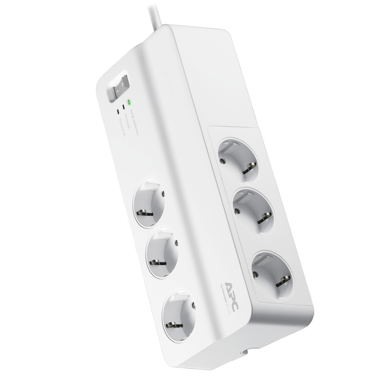 APC Stekkerdoos met overspanningsbeveiliging 6x stekkerdoos voor 6 stekkers, PM6-GR