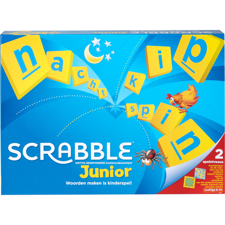 Mattel Scrabble Junior Bordspel Nederlands, 2 - 4 spelers, 30 minuten, Vanaf 6 jaar