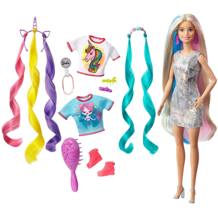 Mattel Fantasy Hair met zeemeermin en eenhoorn looks