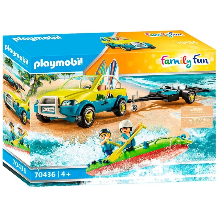 PLAYMOBIL Family Fun - Strandwagen met kano's constructiespeelgoed 70436
