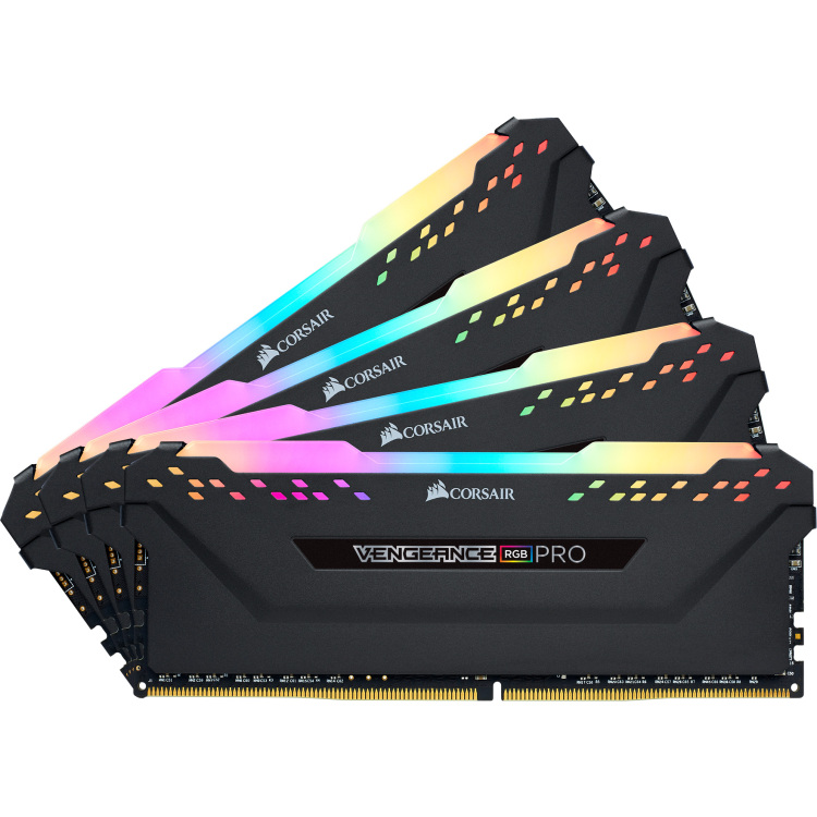 Corsair 64 GB DDR4-3600 Quad-Kit werkgeheugen CMW64GX4M4D3600C18, Vengeance RGB PRO, XMP