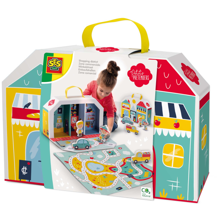 SES Creative Petits pretenders - Winkelstraat speelkoffer en speelmat speelmat 18013