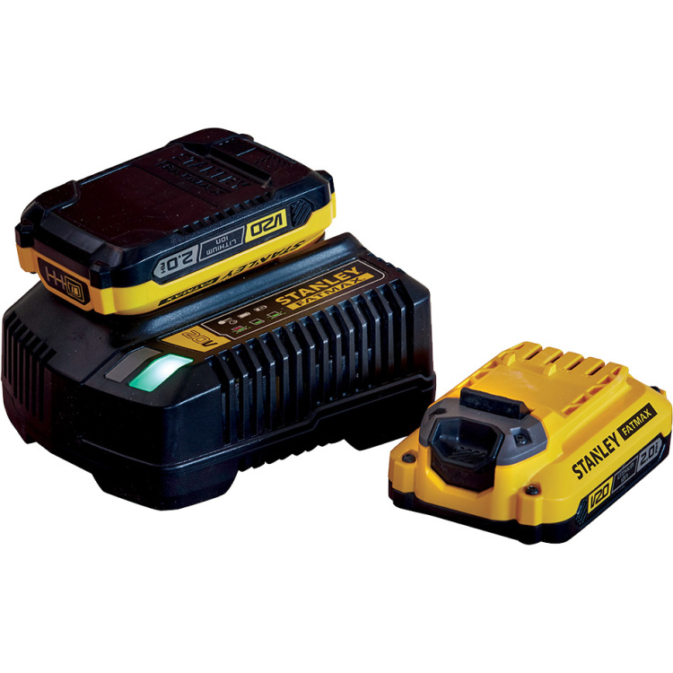 Stanley FATMAX V20 18V Startkit oplader Oplader (2A) en 2 accu's (2.0Ah) inbegrepen