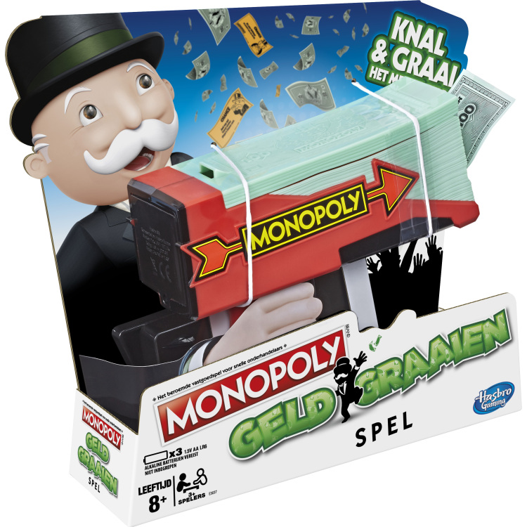 Hasbro Monopoly - Geld Graaien spel Nederlands, Vanaf 3 spelers, Vanaf 8 jaar
