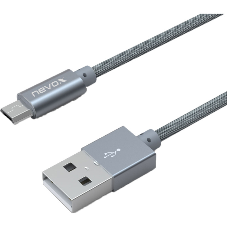 Nevox USB 2.0-kabel, USB-A > Micro-USB kabel 1 meter, gesleeved