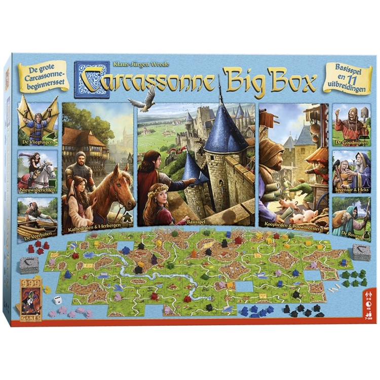 999 Games Carcassonne Big Box 3 bordspel Nederlands, 2 - 6 spelers, 45 minuten, Vanaf 7 jaar