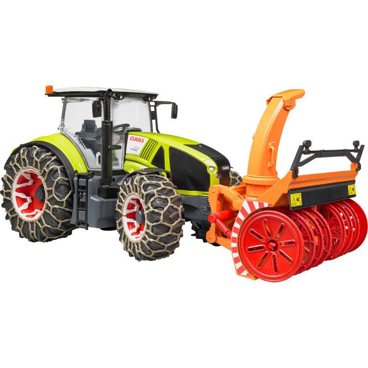 bruder Claas Axion 950 met sneeuwkettingen en sneeuwblazer modelvoertuig 03017