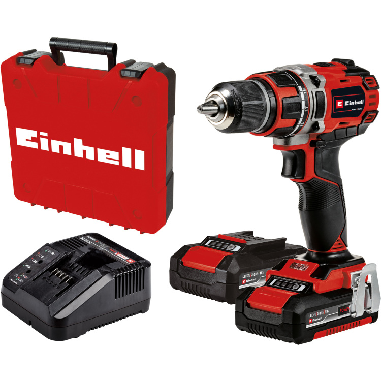 Einhell TE-CD 18/50 Li BL schroefboor Koffer, snellader en 2 accu's inbegrepen