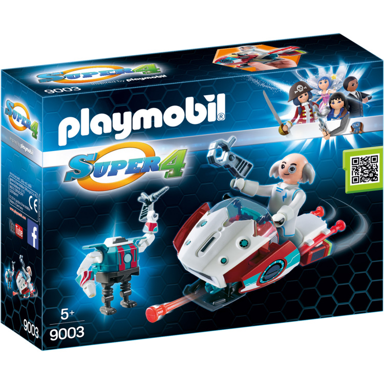 PLAYMOBIL Super 4 - Skyjet met Dr. X & robot constructiespeelgoed 9003