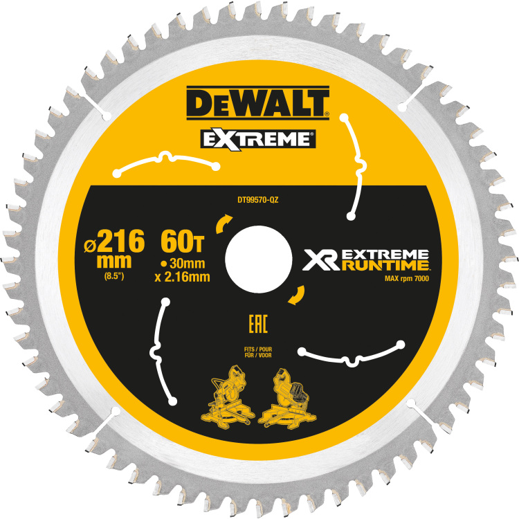 DEWALT Reciprozaagblad DT99570, 216 / 30mm zaagblad 60 Tanden