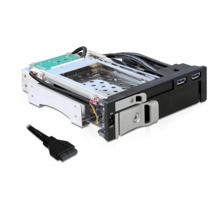 DeLOCK 5.25" Wisselframe voor 1 x 2.5 + 1 x 3.5 SATA wisselframe 2x USB 3.0