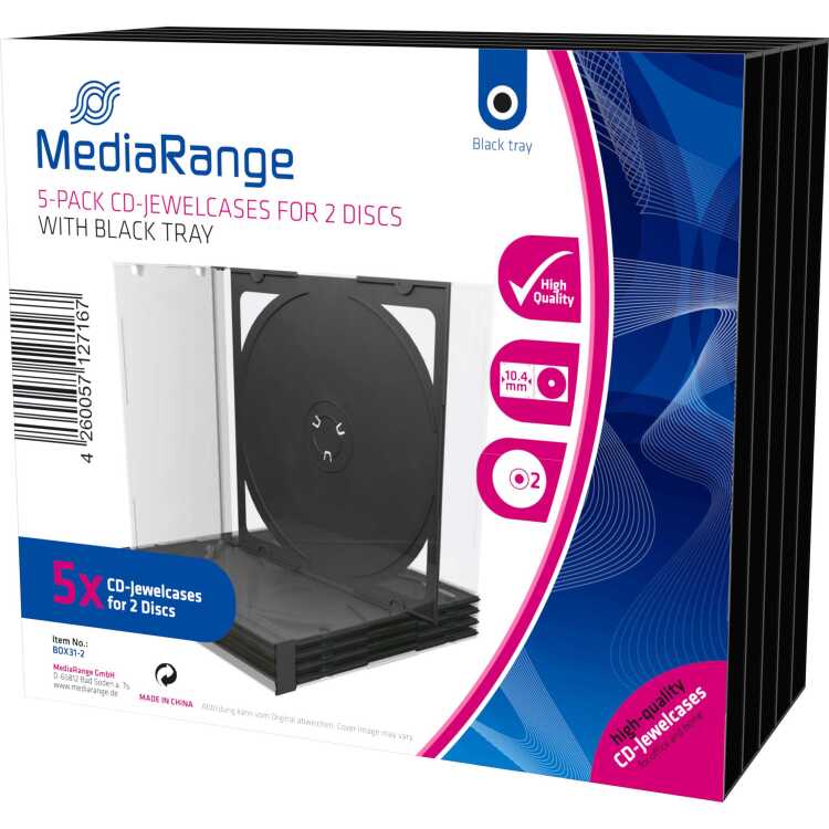 MediaRange BOX31-2 sleeve 5 Stuks, voor CD/DVD