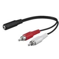 goobay RCA > 3-Pin 3.5 mm (female) adapter 0,2 meter