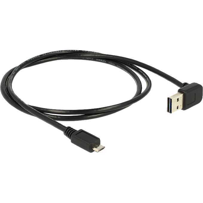 DeLOCK USB-A 2.0 male 90° > Micro-USB male kabel 1 meter