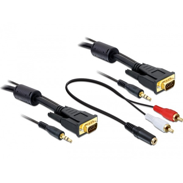 DeLOCK Cable VGA + Sound 5m male-male kabel 84454
