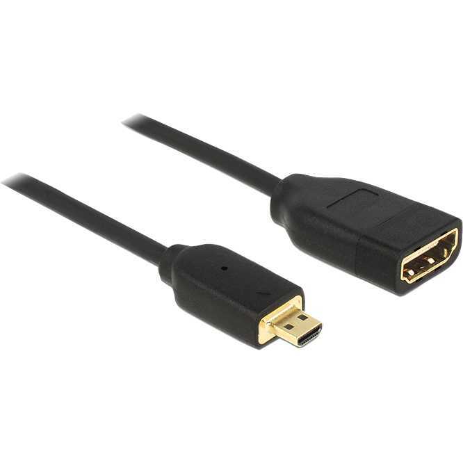 DeLOCK Micro HDMI > HDMI A adapter 0,2 meter, 4K