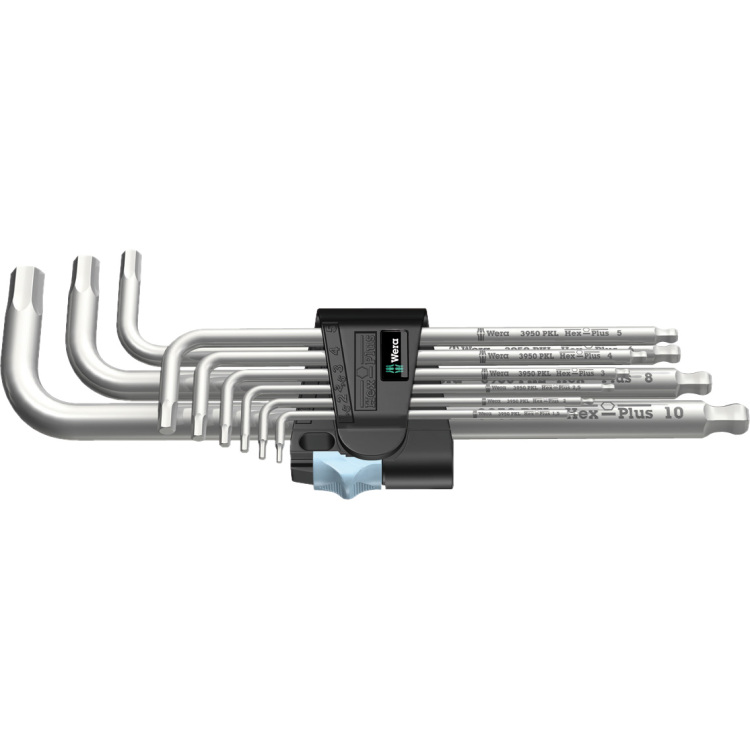 Wera Inbussleutelset 3950/9 Hex-Plus Stainless 1 schroevendraaier 9-delig, 1.5mm tot 10mm