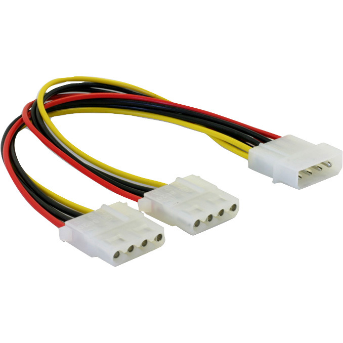DeLOCK Y-kabel Power > 2x 4pin Molex kabel