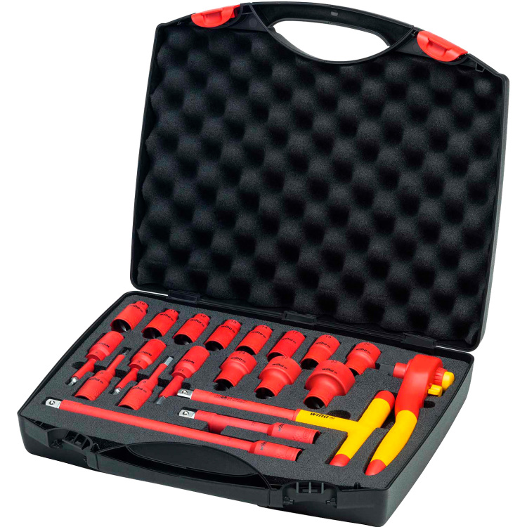 Wiha Ratelsleutelset geïsoleerd 1/2" dopsleutel 20-delig in koffer