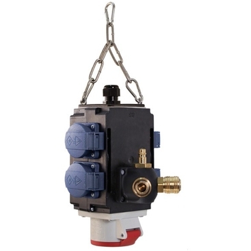 Bachmann Powercube 4x stopcontact EU, 1x CEE stopcontact wandcontactdoos Incl. persluchtaansluiting (1x ingang, 2x uitgang)