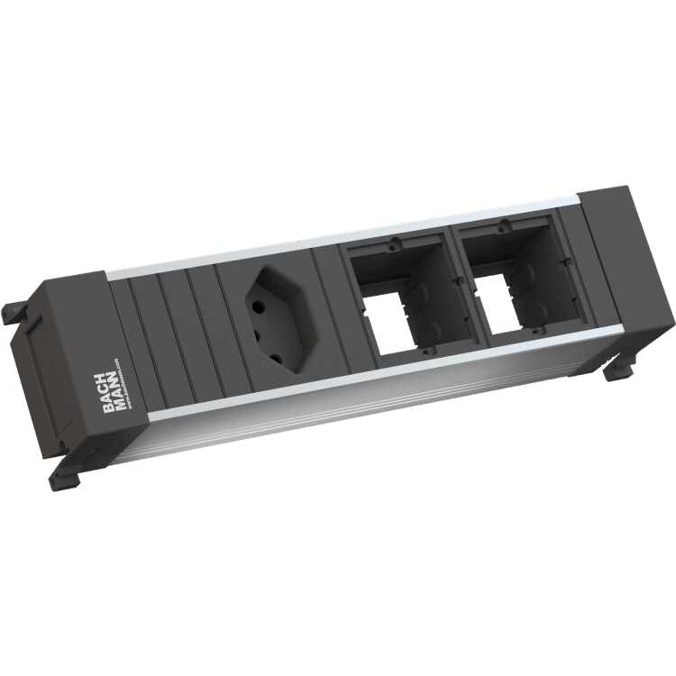 Bachmann POWER FRAME 1x wandcontactdoos, 2x speciale module wandcontactdoos Small | Zwitserland