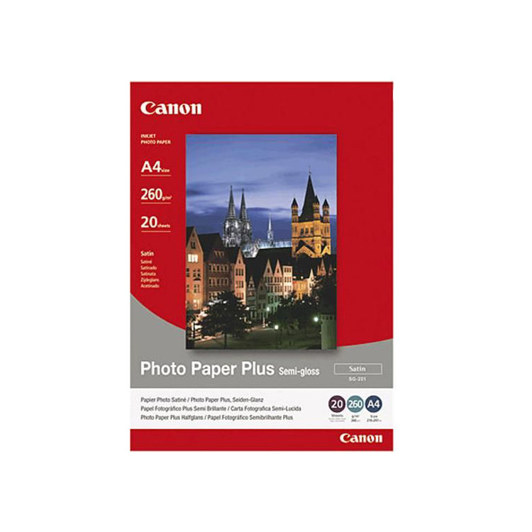 Canon Fotopapier Plus SG-201 (A4) fotopapier DIN-A4 (20 Vel), 260 g/qm