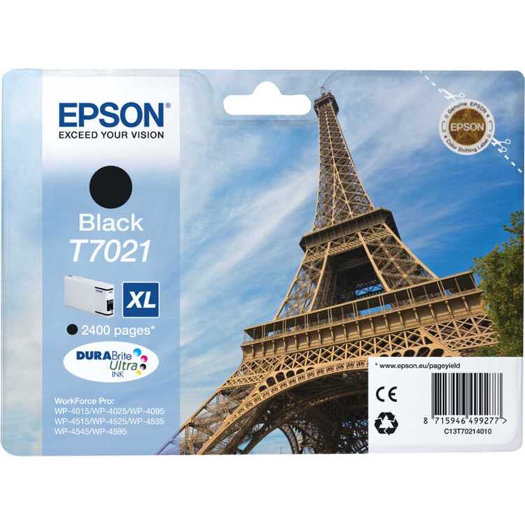 Epson Inkt - T7021 inkt C13T70214010, 'Eiffeltoren', XL, Zwart