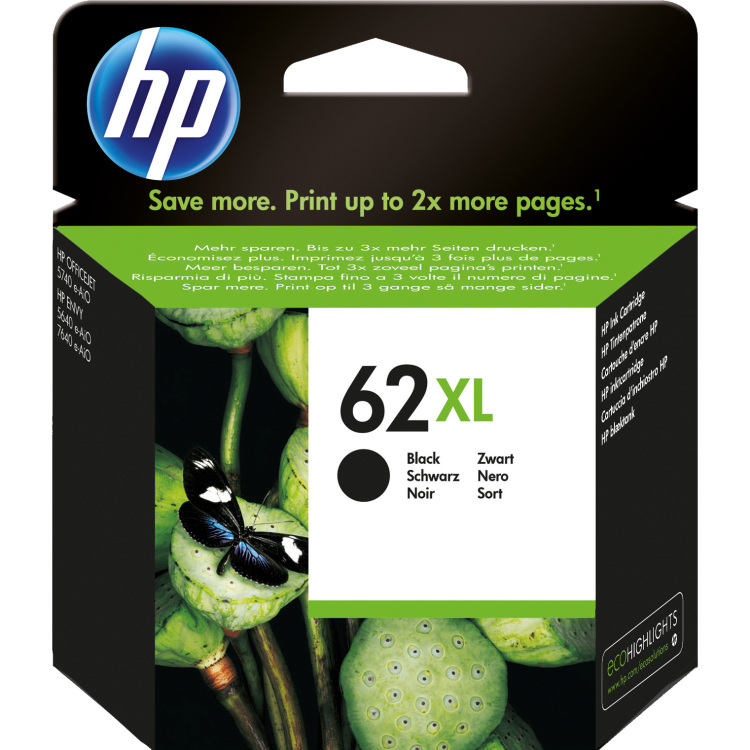 HP 62XL high-capacity zwarte inktcartridge (C2P05AE) inkt XL