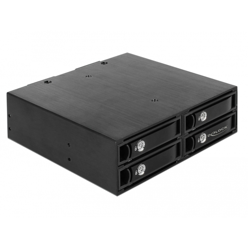 DeLOCK 5.25″ Mobile Rack for 4 x 2.5″ SATA / SAS HDD / SSD 12 Gb/s wisselframe Hot Swap