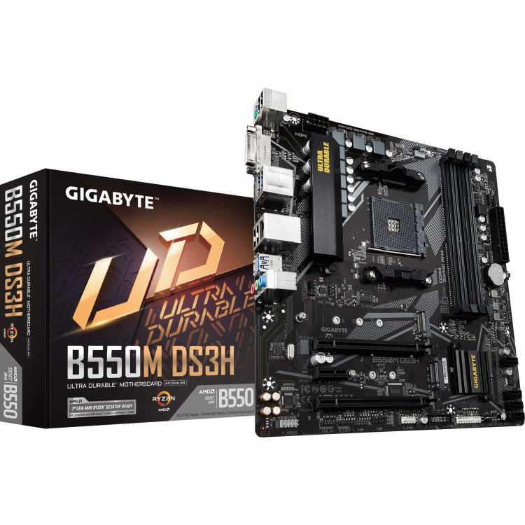 GIGABYTE B550M DS3H moederbord RAID, Gb-LAN, Sound, µATX