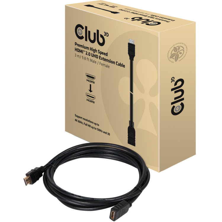 Club 3D Premium High Speed HDMI 2.0 Extension kabel kabel 3 meter, CAC-1321
