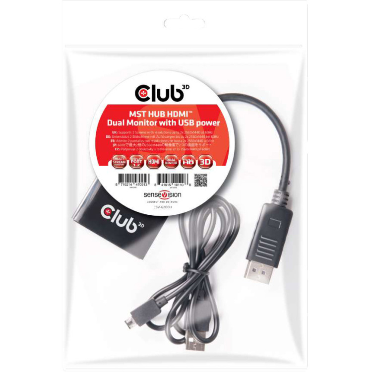 Club 3D SenseVision Multi Stream Transport Hub HDMI adapter