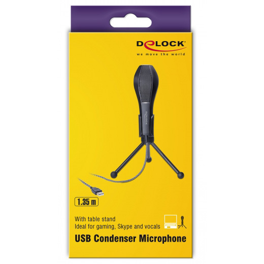 DeLOCK USB Condenser Microfoon microfoon met tafel standaard