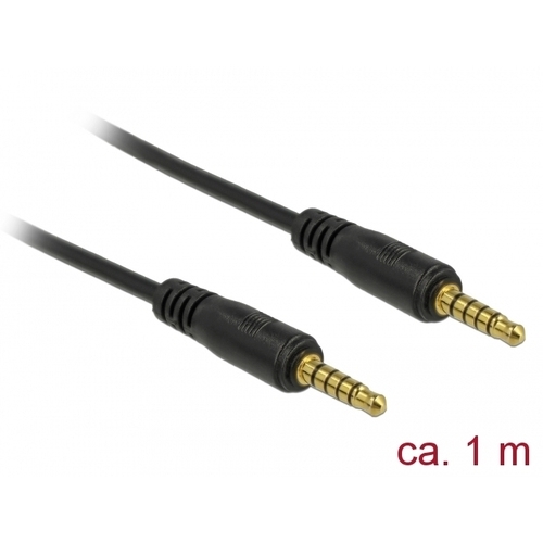 DeLOCK Stereo Jack 3,5 mm 5-Pin (male) > 3,5 mm 5-Pin (male) kabel 1 meter