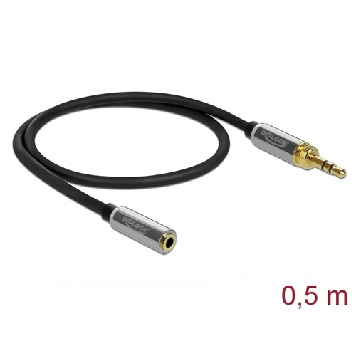 DeLOCK Stereo Jack 3,5 mm 3-Pin male > female verlengkabel 0,5 meter