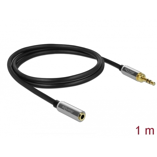 DeLOCK Stereo Jack 3,5 mm 3-Pin male > female verlengkabel 1 meter