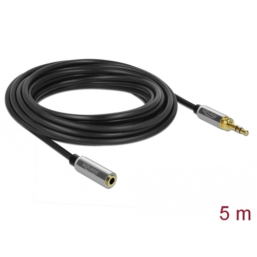 DeLOCK Stereo Jack 3,5 mm 3-Pin male > female verlengkabel 5 meter