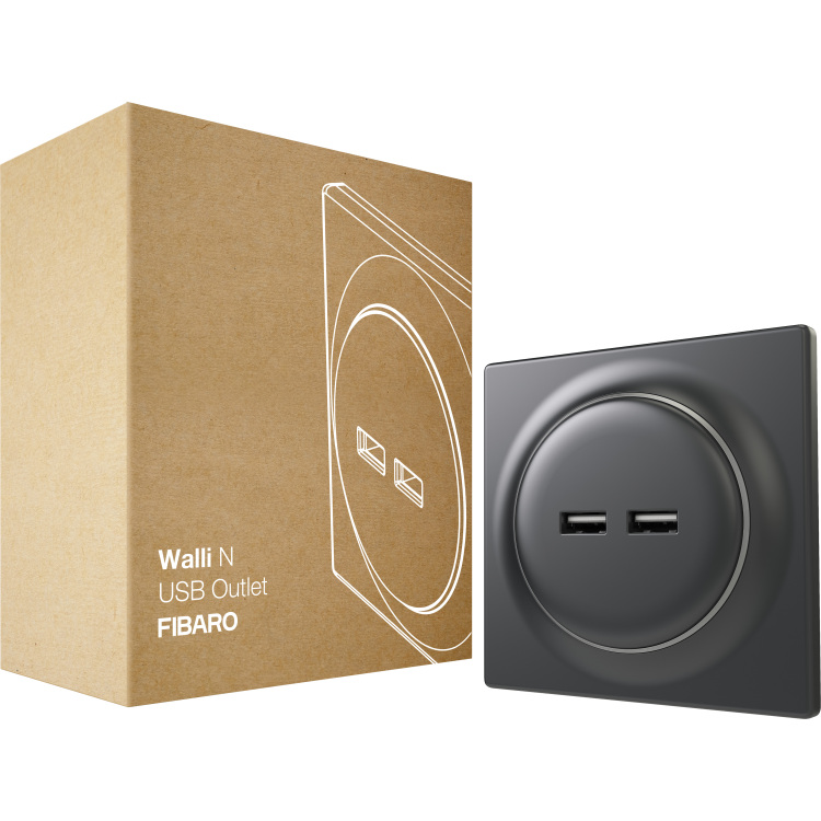 Fibaro Walli N Usb Outlet schakel stekkerdoos Z-Wave